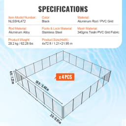 SucceBuy Pool Fence Pool Fences for Inground Pools Removable Child Safety Fencing Teslin PVC Fence Mesh Protects Kids and Pets