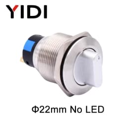 Customized 22mm Waterproof Metal Rotary Selector Switch 2 3 Pin 1NO1NC 2NO2NC 12V LED Stainless Steel Push Button Knob Switch