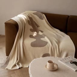 Chocolate Color Knitted Blanket Cream Ivory Knitted Blanket Geometric Throw Modern Sofa Bedding Fashion Home Decorations