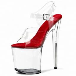 Stripper Shoes Clear 20cm Rhinestone Platform Hate Sky High Sandals Nightclub Model Shining 8inches High Heels New Bride Exotic