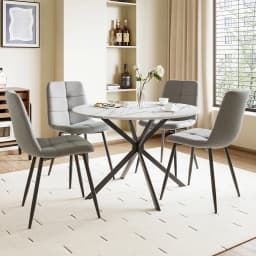 Dining Table and Chairs Set of 4, Folding Round Kitchen Table With Chairs for Dining Room,Kitchen