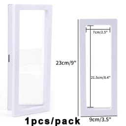 PE Film Jewelry Storage Box 3D Packaging Case Gemstone Free Stand Floating Frame Membrane Ring Earrings Necklace Display Holder