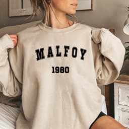 2025 Draco Malfoy Sweatshirt Magic Movie HP Wizard World Pullover Vintage Wizard School Retro Malfoy 1980 Crewneck Sweatshirts