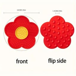 Lovely Flower Lick Mat for Dogs Cats Slow Food Plate Slow Feeder Non-Slip Suction Cups Silicone Dog Pet Slow Food Licking Pad