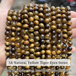 AAA+ Natural Yellow Tiger Eyes Stone Beads Round Loose Spacer 4-16mm Buddha Bead For Jewelry Making Bracelet Necklace Accessory