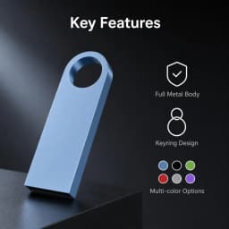 Free Custom Logo USB Flash Drive Pen Drive 8GB 16GB 32GB 64GB 128GB Metal Pendrive Card Memory Stick Drives U Disk with Key Ring