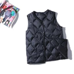 2026 New Winter Vest Coat V-Neck Light White Duck Down Coat Women Autumn Fashion Vest Beige Chaleco Mujer Gilet Casaco Feminino