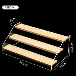 3-6 Layer Transparent Display Rack & Wooden Ladder Storage Shelf, Dustproof Organizer Stand for Cupcakes, Model Toys