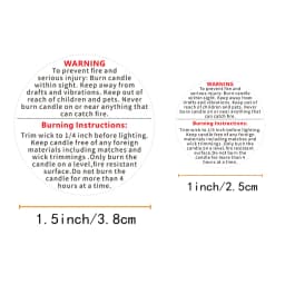 500Pcs White Candle Warning Labels,1inch 1.5inch Round Candle Safety Labels Sticker for Candle Making DIY Candle Jars