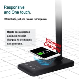LED USB Charging Lamp Touch Folding Table Portable 3Color Work Office Rechargeable Wireless Phone Charger Light for Bedroom
