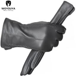 Touch Screen Leather Gloves, High-End Leather Gloves Women, Genuine Leather Winter Gloves, Keep Warm Women's Leather Gloves-2226