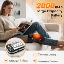 Heated Knee Massager Thermal Support Wrap with 3 Level Adjustable Vibration Leg Warmer for Relaxation