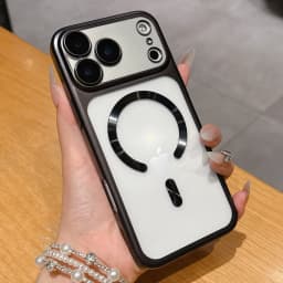 Luxury Matte Plating for Magsafe Case for iPhone 18 17 Pro Max 16 15 Hard Shockproof Lens Film Translucent Cover for iPhone Air