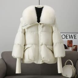 Down Cotton Short Padded Jacket Women Parkas Fur Collar Autumn Winter Thick Coats Female Black Casual Outerwear Clothes 2026