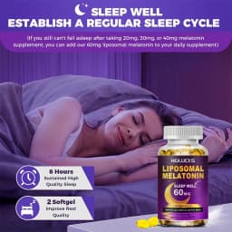 Buy 1 Get 1 Free! Liposomal Melatonin Supplement, for Insomnia Relief & Jet Lag Recovery, Quick Sleep Onset & Restful Nights