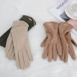 Women Autumn Winter Keep Warm Touch Screen Thin Cashmere Solid Simple Gloves Cycling Drive Suede Fabric Elegant Windproof