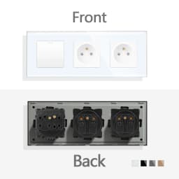 TAWOIA French Polish Power Socket Touch Switch Glass Panel USB Double Outlet Triple Wall Sockets Button Switch Fits E-type Plugs