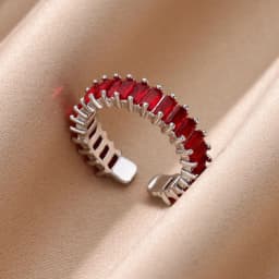 Cubic Zirconic Rectangle Open Rings For Women Men Gold Color Wedding Engaement Ring Luxury Brand Design Jewelry Christmas Gifts