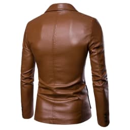 2026 Men Slim Autumn New Causal Vintage Leather Jacket Coat Men Design Motorcycle Biker Zipper Pocket PU Leather Jacket Coat