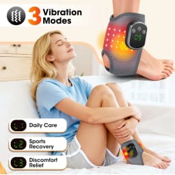 Red Light Ankle Brace 5 Heat Levels 3 Vibration Modes 40 LEDs Infrared Warmth Wrap 1800mAh Rechargeable Ankle Recovery Care
