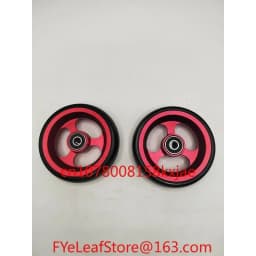 Aluminum Alloy Bearing Hole Diameter 8mm 1 Pair Wheelchair Accessories with Bearings 4-inch Universal Wheel PU Solid Wheel