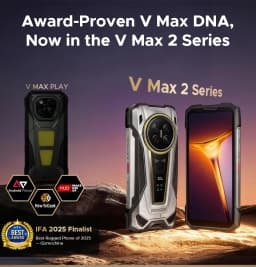 DOOGEE V Max 2 Pro 5G Rugged Phone, World Premiere, 6.78" Display, 48GB(16+32) RAM + 1TB ROM, 22000mAh Big Battery, Android 16, Dual Camping Lights, Dual Speakers, 120W Super Fast Charging