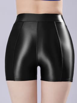 Shiny Glossy Smooth Shorts Plus Size Sexy Yoga Fitness Hot Slim Fashion Women Shorts 2025 New Fashion Sweet Oiliness ELS1