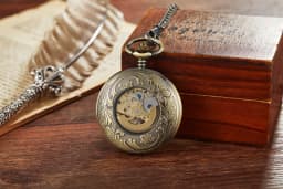 Antique Brozne Transparent Gear Skeleton Mechanical Automatic Self-wind Pocket Watch Retro Pendant Fob Watches Relogio De Bolso