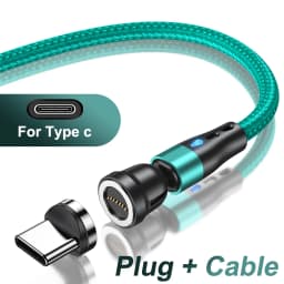 AUFU 5A Magnetic Fast Charging Cable 540 Rotate Magnetic Micro USB Type C Cable For iPhone 14 Samsung Xiaomi Mobile Phone Cable