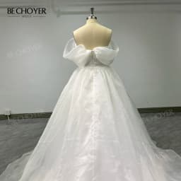 Wedding Dress Off the Shoulder Sleeveless A-Line Bride Gown 2027 Court Train Princess BECHOYER NR270 Customized Vestido De Noiva