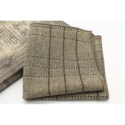 24CM Striped Brown Pocket Square British Style Cotton Linen Handkerchief Casual Plaid Cravat Tuxedo Hanky Suit Shirt Neckwear