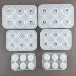 Resin Beads Molds with Hole Silicone Bead Epoxy Molds for Cabochon Gemstone-Pendant Mold Earrings Jewelry Casting Art