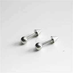 1Pair Women Men Round Ball Spike Cone Tip Titanium Steel Screw Back Pierced Stud Earrings Punk Gothic Body Piercing Jewelry Gift