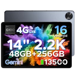 DOOGEE Tab E3 Max Tablet PC 14'' 2.2K Screen 48GB 256GB 13500mAh Large Battery Helio G100 16MP Gemini AI Android 16 Smart Pad