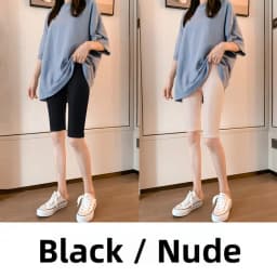 Women's Modal Short Pants Thin High Waist Elastic Slimming Black Base Layer Pants Can Be Worn outside Five-Quarter Length Summer