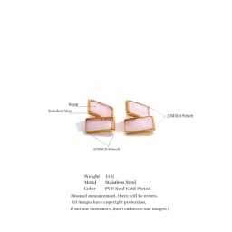Yhpup Multi Color Stainless Steel Acrylic Resin Rectangle Stud Earrings Tarnish Resistant Daily Fashion Jewelry PVD Plated