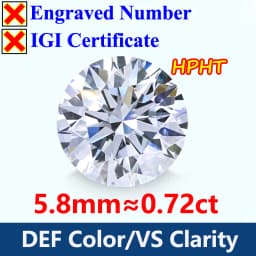 COSFIX 0.3-5ct Round Lab Grown Diamond HPHT IGI Certificate 3EX D/F Color VVS1 Clarity Diamond Gems