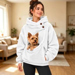 Women Casual Plush Solid Color Pet Pocket Half Zipper Hoodless Sweatshirt Funny Pullover Polyester Sweatshirt Women
