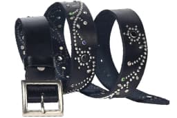 3.8CM Cowhide High Quality Genuine Leather Inlaid Diamond Punk Belts for Men Needle Buckle Jeans Cowboy Waist Belt Luxury
