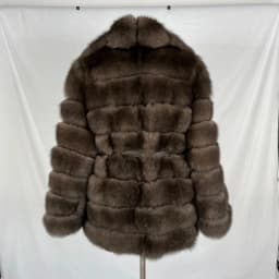 Real Fox Fur Women's Coat Jacket with a Suit Collar, Imitating Sable Fur, Fluffy and Fashionable