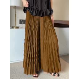 Pleated New Solid Color Elastic Waist Wide Leg Pants Fashion Hand Pleated Stretchy Loose Trousers Comfortable Women's