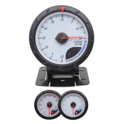 60mm Auto Car Meter Boost Water Temp Oil Temperature Pressure Tachometer Volt Air Fuel Exhaust GAS RPM White Face Gauge
