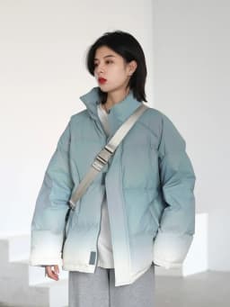 CHIC VEN Women's Down Coat Reflective Gradient Thickened Women Bread Coats 90 White Duck Down Jacket Warm Overcoat Winter 2024