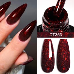 MEET ACROSS 7ml Glitter Sequins Thermal Gel Nail Polish 3 Layers Temperature Color Changing Semi Permanent UV Gel Varnish Nails