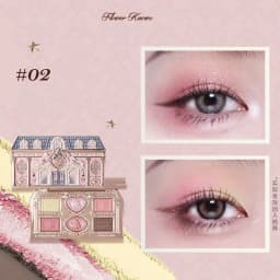Flower Knows Chocolate Shop Highly Pigmented Eyeshadow Palette Shimmer Matte Glitter Long Lasting Vegan Eye Shadows Cruelty-free