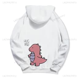Dinosaur Matching Brands Couple Sweatshirt Mr Mrs Pocket Print Hoody Casual Matching Newlywed Thermal Hoodie Y2k Fashion Hoodies