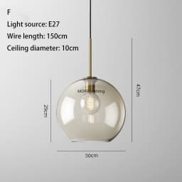 Art Industrial Retro E27 Glass Pendant Light Nordic Loft Chandelier Kitchen Restaurant Minimalist Hanging Lamp Suspension LED