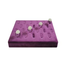 Beveled 22 Positions Ring Ornaments Display Stand Pink Velvet High-End Cloth Window Jewelry Display Props Ring Storage Rack