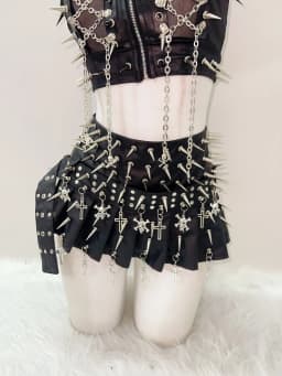 gothic clothes y2k clothes Cross Skirt Skull Short skirts y2k fashion Gothic Skirt y2k Short skirts Cross vintage Short skirts