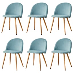 Set Of 4 / 6 Dining Chairs With Soft Velvet And Metal Feet Suitable for Kitchen Dining Room Living Room Lounge(Pink/Green/Blue))